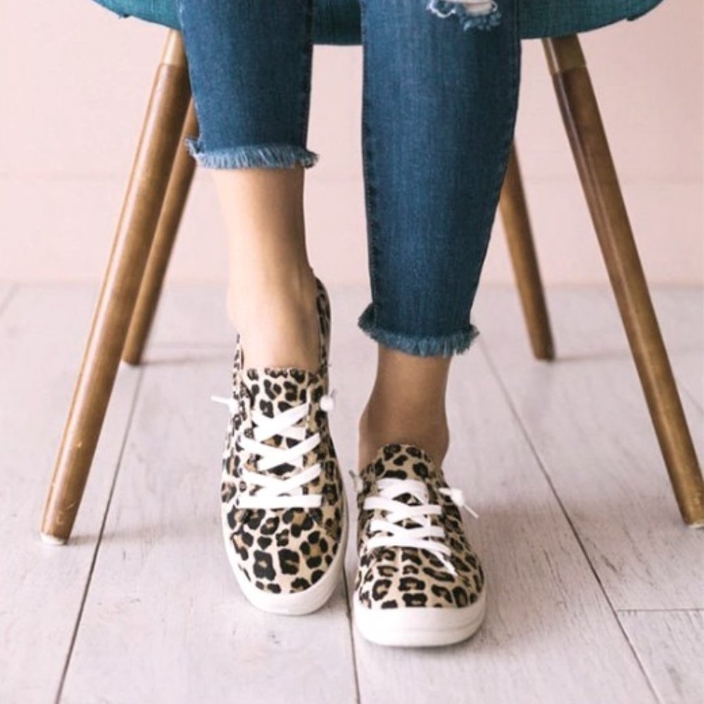 NWOT Leopard Print Sneakers - Picture 2 of 6